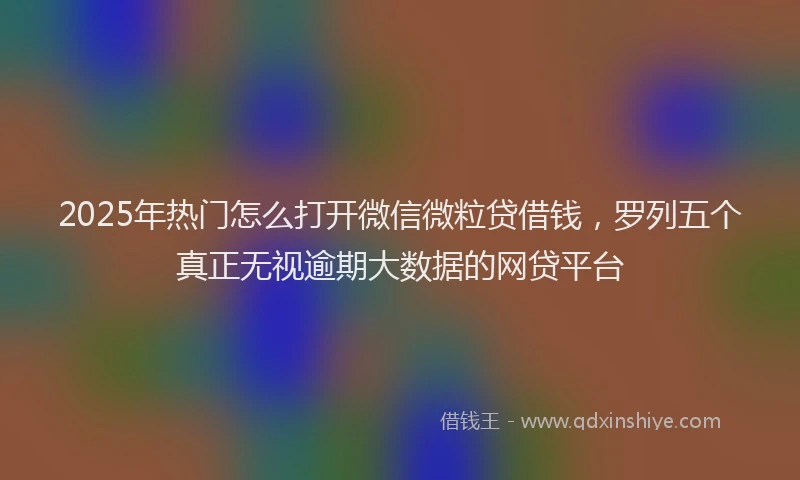 2025年热门怎么打开微信微粒贷借钱，罗列五个真正无视逾期大数据的网贷平台