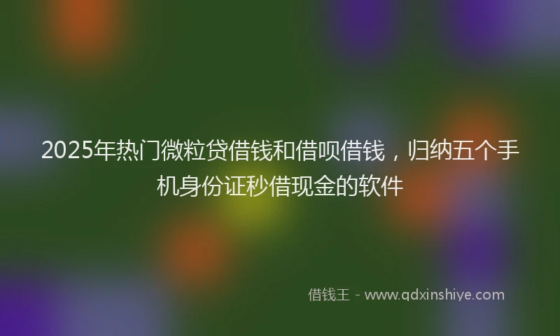 2025年热门微粒贷借钱和借呗借钱，归纳五个手机身份证秒借现金的软件