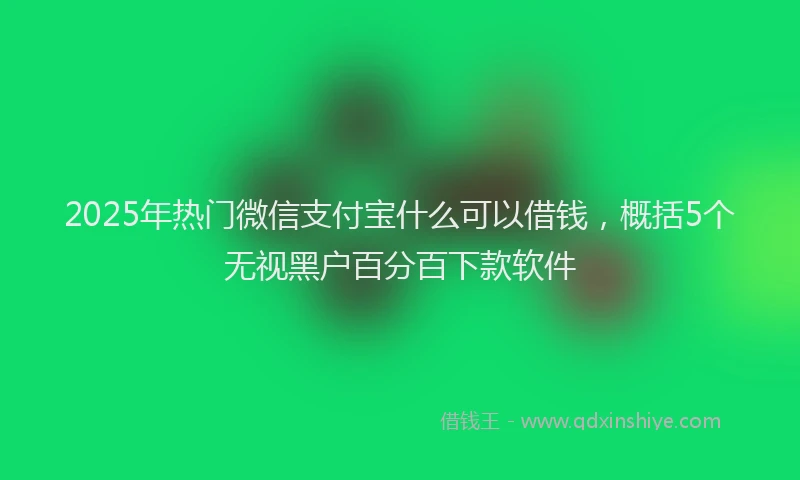 2025年热门微信支付宝什么可以借钱，概括5个无视黑户百分百下款软件
