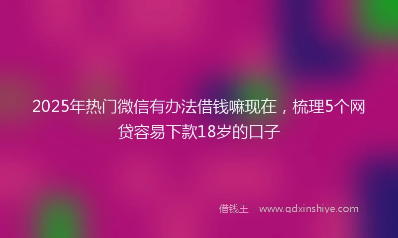 2025年热门微信有办法借钱嘛现在，梳理5个网贷容易下款18岁的口子