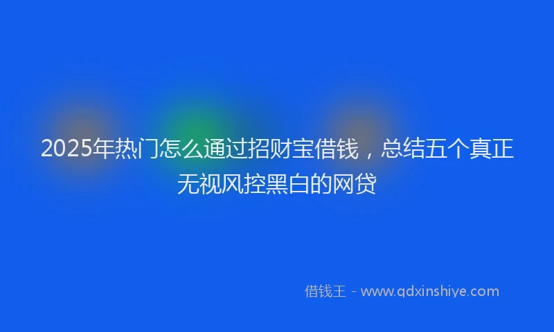 2025年热门怎么通过招财宝借钱，总结五个真正无视风控黑白的网贷