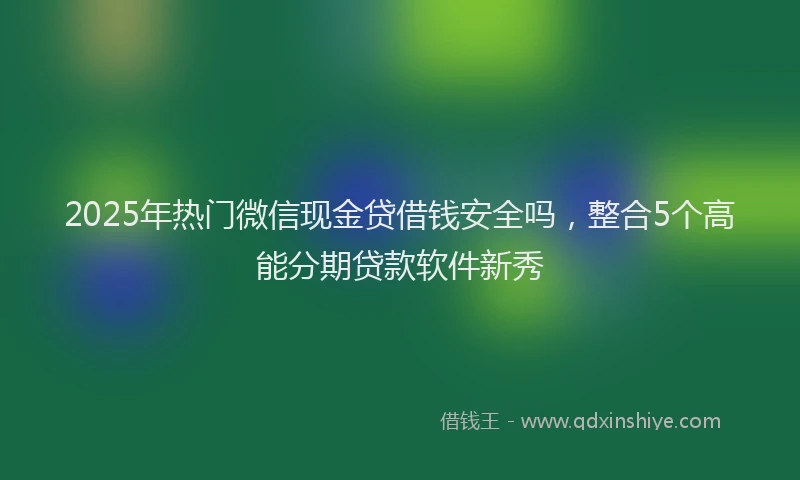 2025年热门微信现金贷借钱安全吗，整合5个高能分期贷款软件新秀
