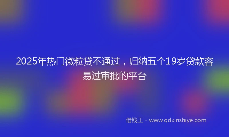 2025年热门微粒贷不通过,归纳五个19岁贷款容易过审批的平台