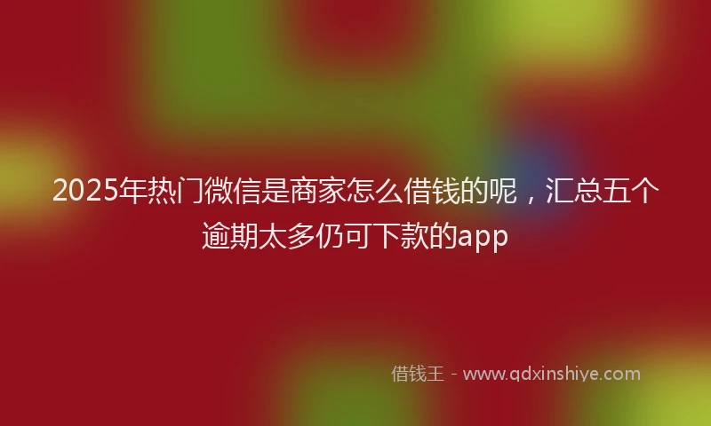 2025年热门微信是商家怎么借钱的呢，汇总五个逾期太多仍可下款的app