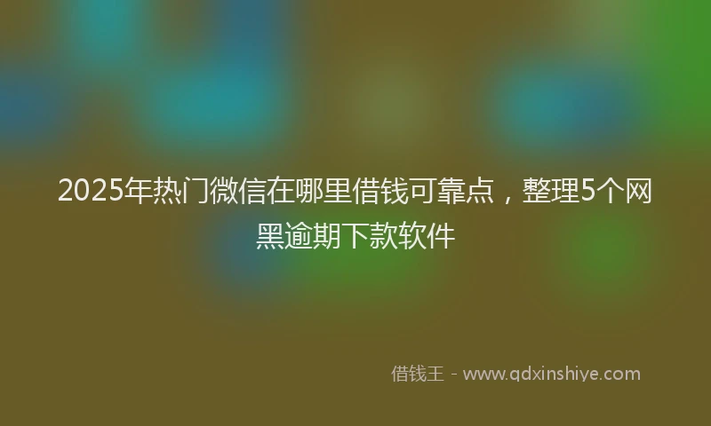 2025年热门微信在哪里借钱可靠点，整理5个网黑逾期下款软件