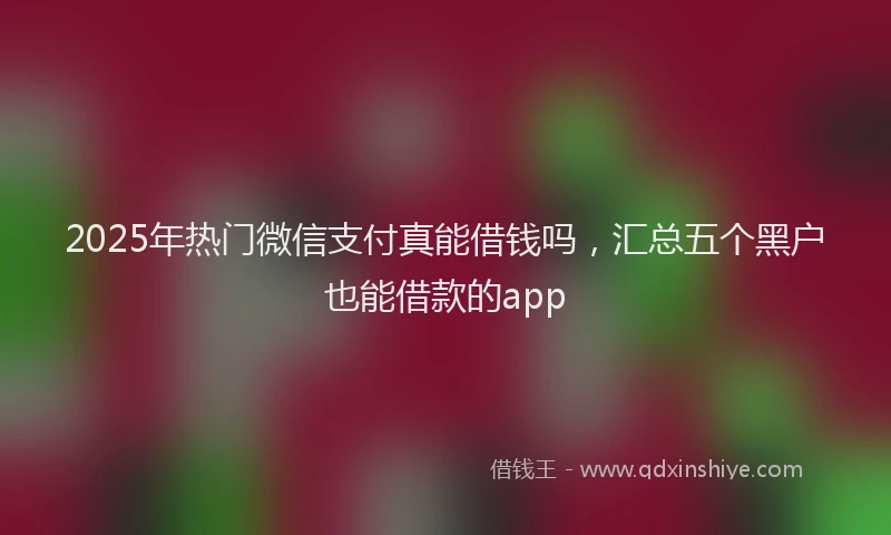 2025年热门微信支付真能借钱吗，汇总五个黑户也能借款的app