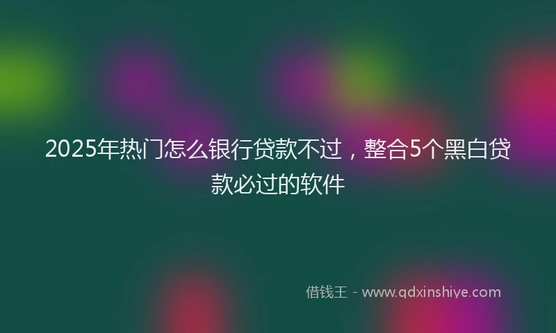 2025年热门怎么银行贷款不过，整合5个黑白贷款必过的软件