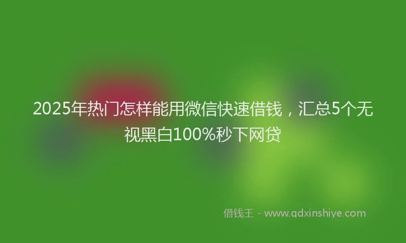 2025年热门怎样能用微信快速借钱，汇总5个无视黑白100%秒下网贷
