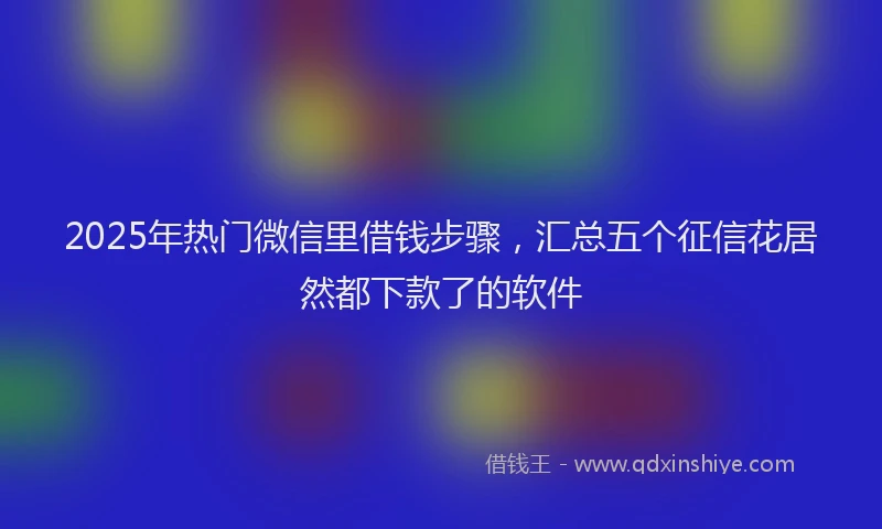 2025年热门微信里借钱步骤，汇总五个征信花居然都下款了的软件