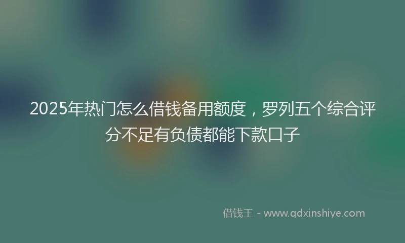 2025年热门怎么借钱备用额度，罗列五个综合评分不足有负债都能下款口子
