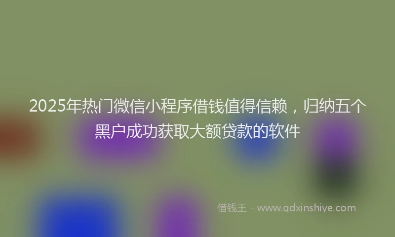 2025年热门微信小程序借钱值得信赖，归纳五个黑户成功获取大额贷款的软件