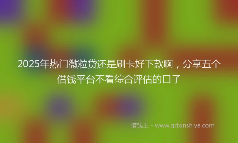 2025年热门微粒贷还是刷卡好下款啊，分享五个借钱平台不看综合评估的口子