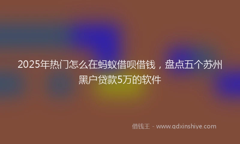 2025年热门怎么在蚂蚁借呗借钱,盘点五个苏州黑户贷款5万的软件