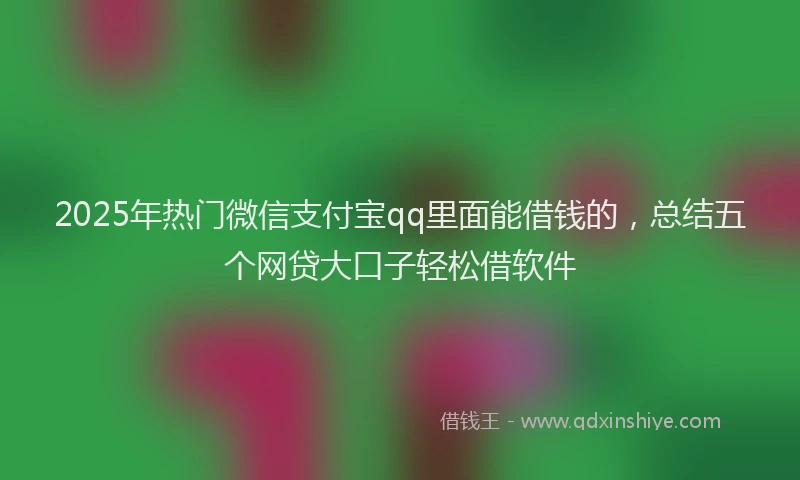 2025年热门微信支付宝qq里面能借钱的，总结五个网贷大口子轻松借软件