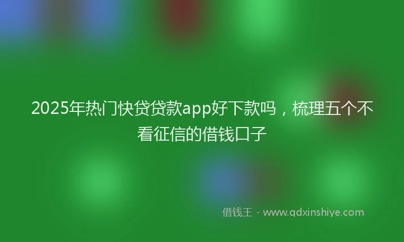 2025年热门快贷贷款app好下款吗，梳理五个不看征信的借钱口子