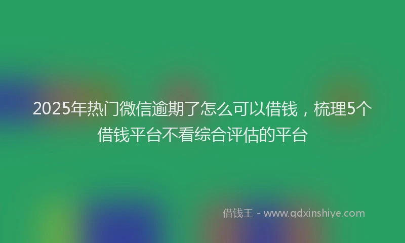2025年热门微信逾期了怎么可以借钱，梳理5个借钱平台不看综合评估的平台