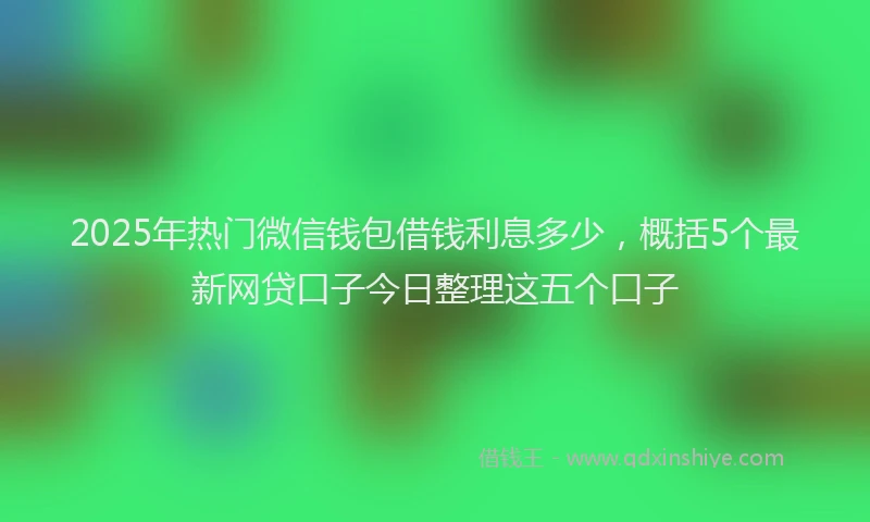 2025年热门微信钱包借钱利息多少，概括5个最新网贷口子今日整理这五个口子