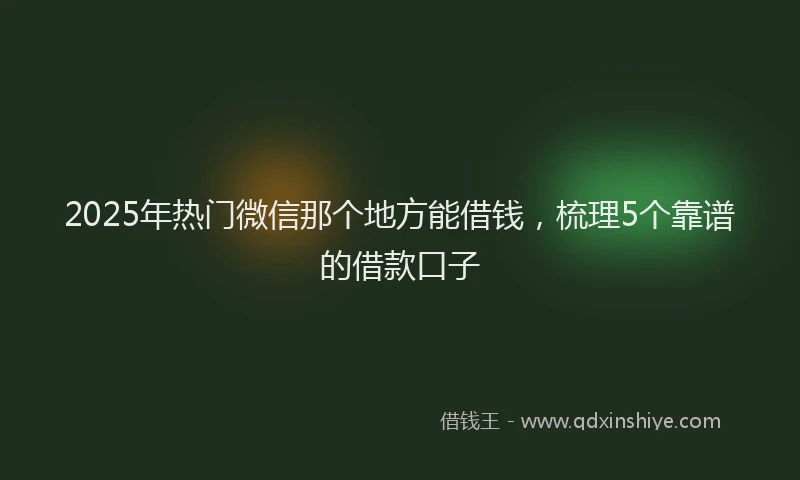 2025年热门微信那个地方能借钱，梳理5个靠谱的借款口子