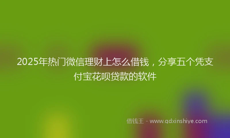 2025年热门微信理财上怎么借钱，分享五个凭支付宝花呗贷款的软件