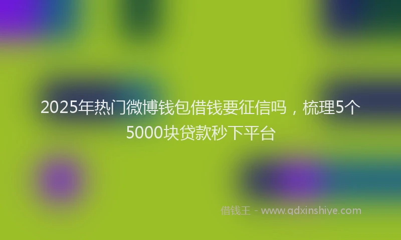 2025年热门微博钱包借钱要征信吗，梳理5个5000块贷款秒下平台