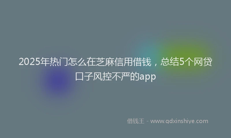 2025年热门怎么在芝麻信用借钱，总结5个网贷口子风控不严的app