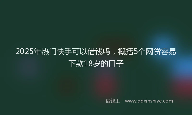 2025年热门快手可以借钱吗，概括5个网贷容易下款18岁的口子