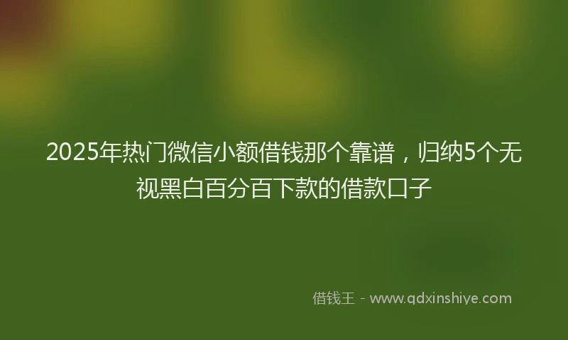 2025年热门微信小额借钱那个靠谱，归纳5个无视黑白百分百下款的借款口子