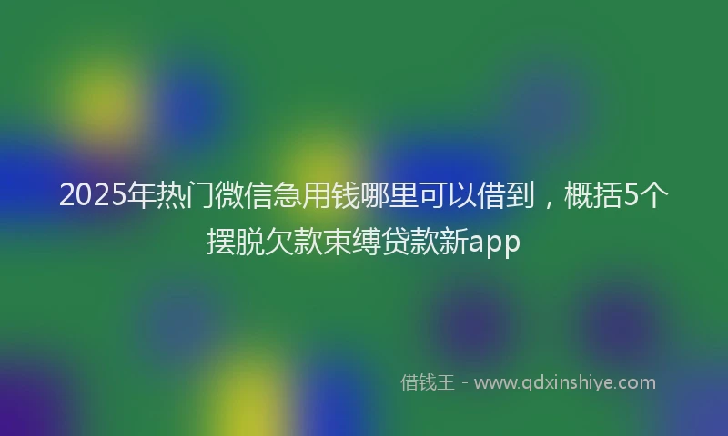 2025年热门微信急用钱哪里可以借到，概括5个摆脱欠款束缚贷款新app