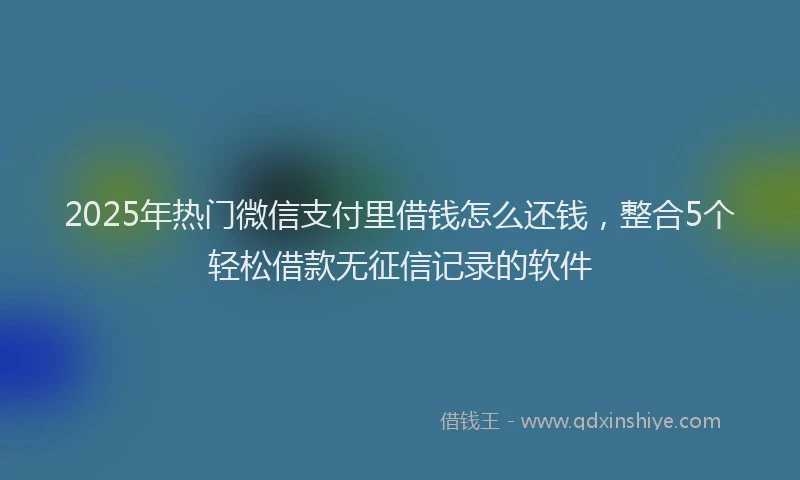 2025年热门微信支付里借钱怎么还钱，整合5个轻松借款无征信记录的软件