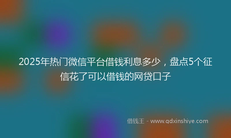 2025年热门微信平台借钱利息多少，盘点5个征信花了可以借钱的网贷口子