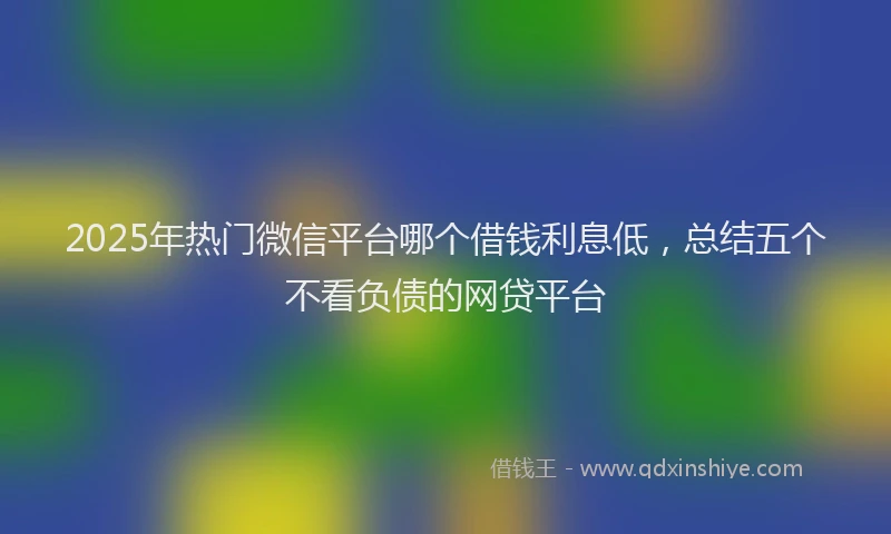 2025年热门微信平台哪个借钱利息低，总结五个不看负债的网贷平台