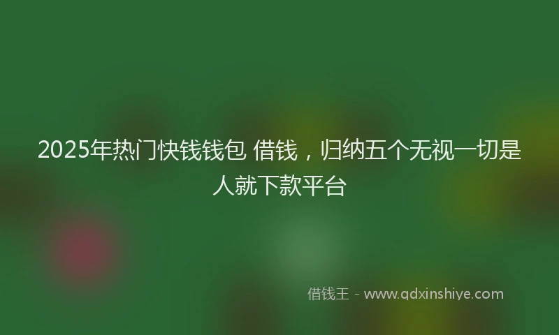 2025年热门快钱钱包 借钱，归纳五个无视一切是人就下款平台