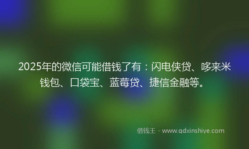 2025年的微信可能借钱了有：闪电侠贷、哆来米钱包、口袋宝、蓝莓贷、捷信金融等。