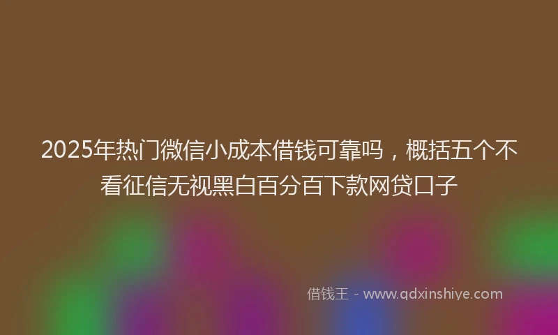 2025年热门微信小成本借钱可靠吗，概括五个不看征信无视黑白百分百下款网贷口子