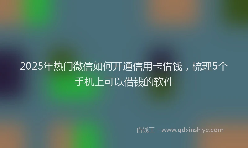 2025年热门微信如何开通信用卡借钱，梳理5个手机上可以借钱的软件