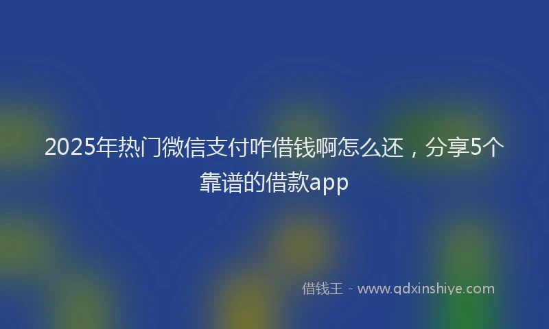 2025年热门微信支付咋借钱啊怎么还,分享5个靠谱的借款app