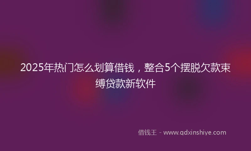 2025年热门怎么划算借钱，整合5个摆脱欠款束缚贷款新软件