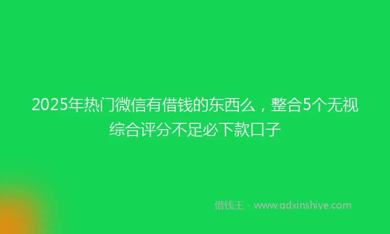 2025年热门微信有借钱的东西么，整合5个无视综合评分不足必下款口子