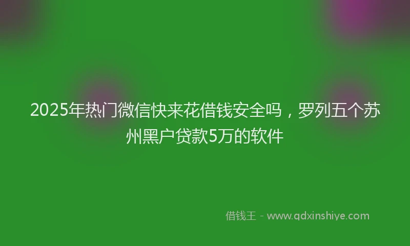 2025年热门微信快来花借钱安全吗，罗列五个苏州黑户贷款5万的软件