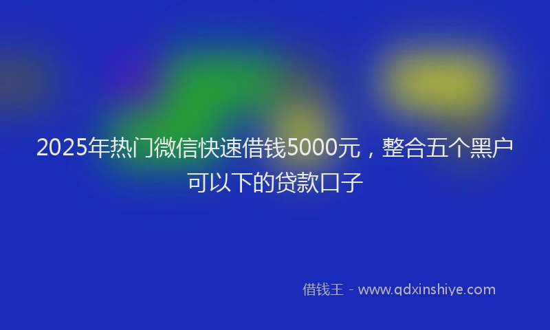 2025年热门微信快速借钱5000元，整合五个黑户可以下的贷款口子