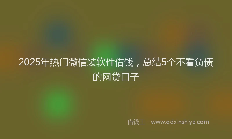 2025年热门微信装软件借钱，总结5个不看负债的网贷口子