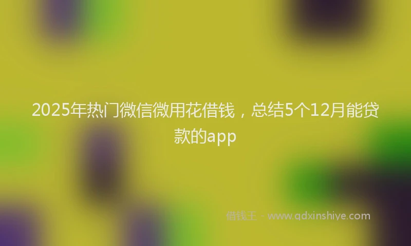 2025年热门微信微用花借钱，总结5个12月能贷款的app