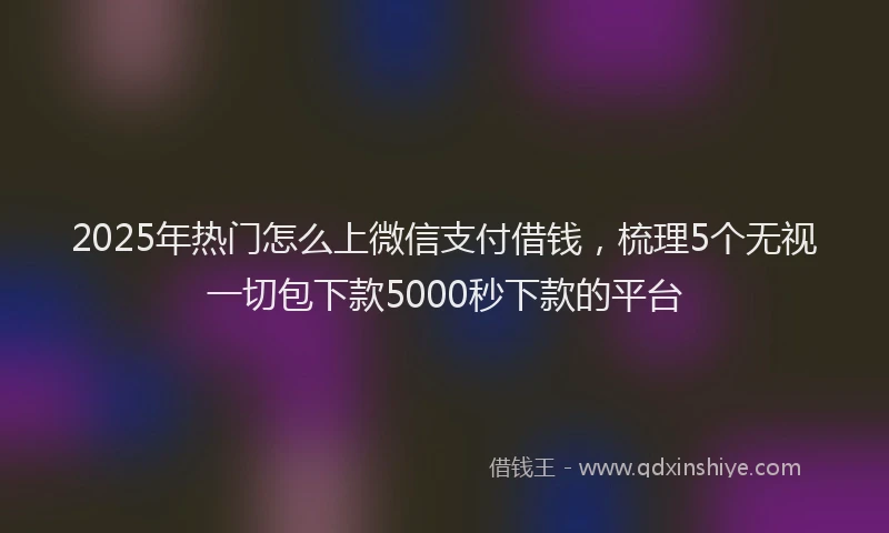 2025年热门怎么上微信支付借钱，梳理5个无视一切包下款5000秒下款的平台