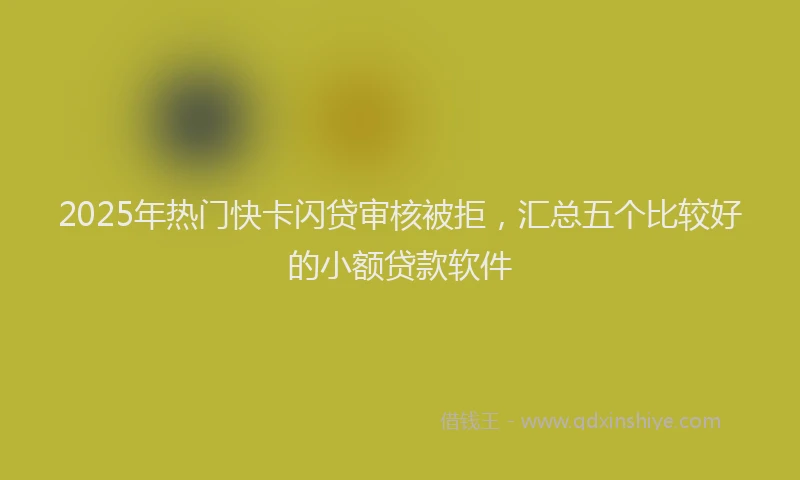2025年热门快卡闪贷审核被拒，汇总五个比较好的小额贷款软件