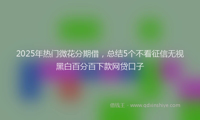 2025年热门微花分期借，总结5个不看征信无视黑白百分百下款网贷口子