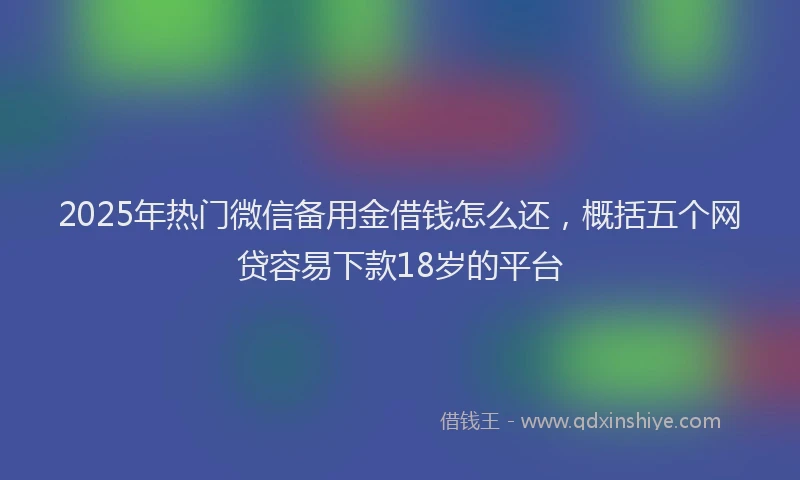 2025年热门微信备用金借钱怎么还，概括五个网贷容易下款18岁的平台