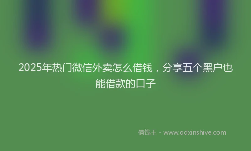 2025年热门微信外卖怎么借钱，分享五个黑户也能借款的口子
