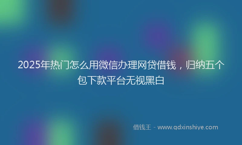 2025年热门怎么用微信办理网贷借钱，归纳五个包下款平台无视黑白