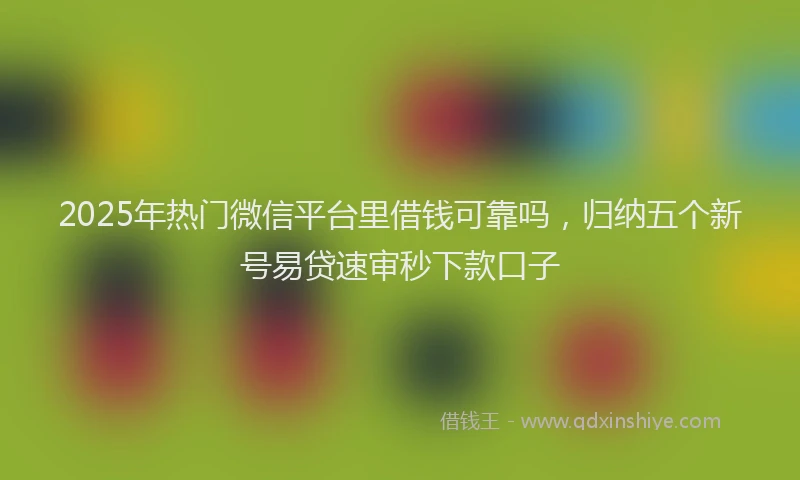 2025年热门微信平台里借钱可靠吗，归纳五个新号易贷速审秒下款口子