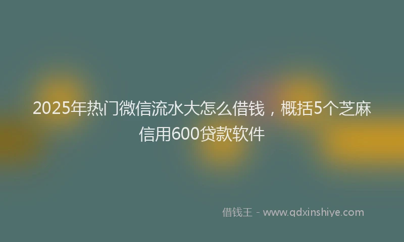 2025年热门微信流水大怎么借钱，概括5个芝麻信用600贷款软件